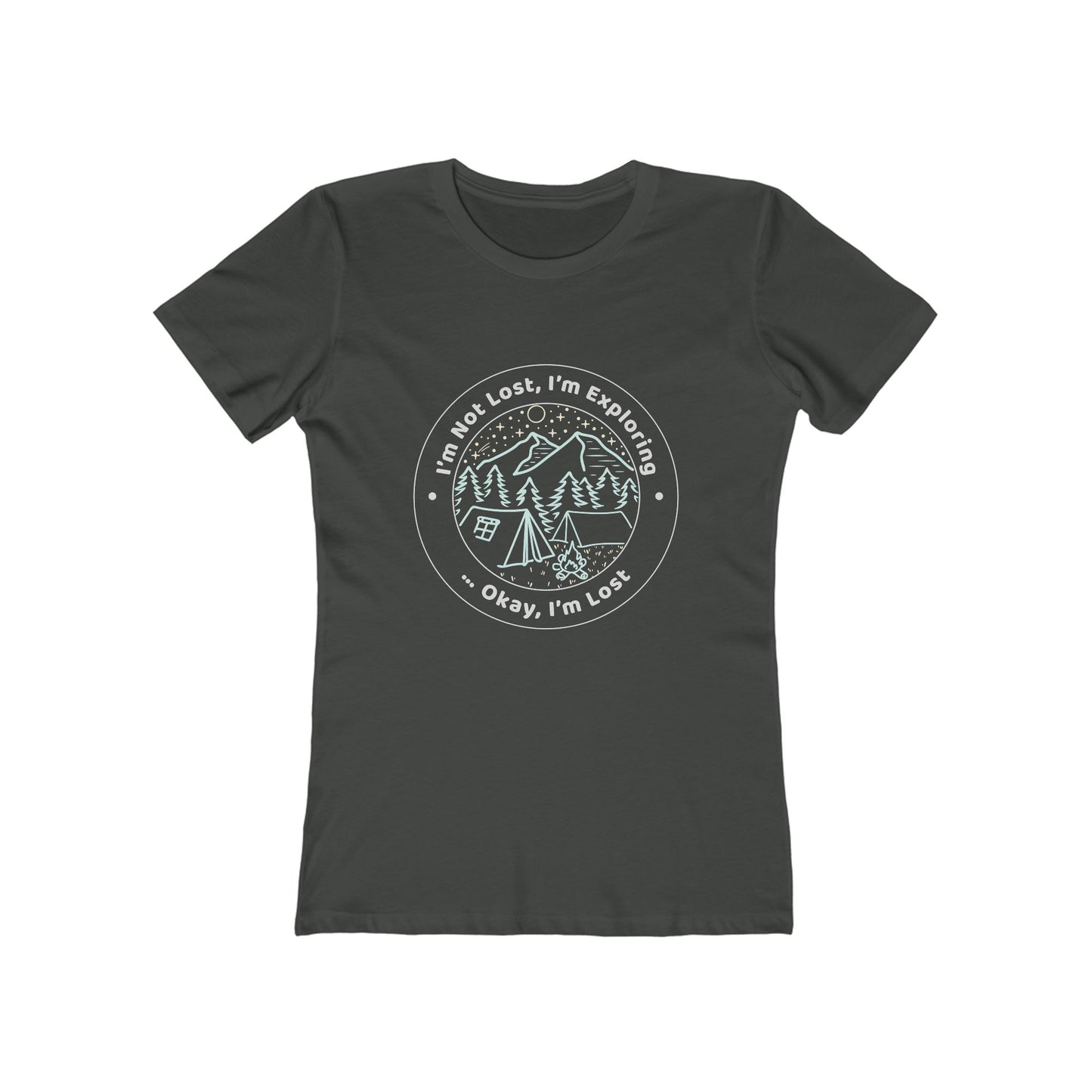 Funny Camping Boyfriend Tee for Women - I'm Not Lost Shirt